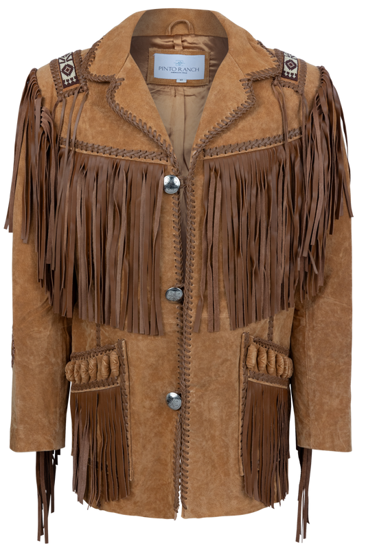 Pinto Ranch Bead Trimmed Boar Suede Coat