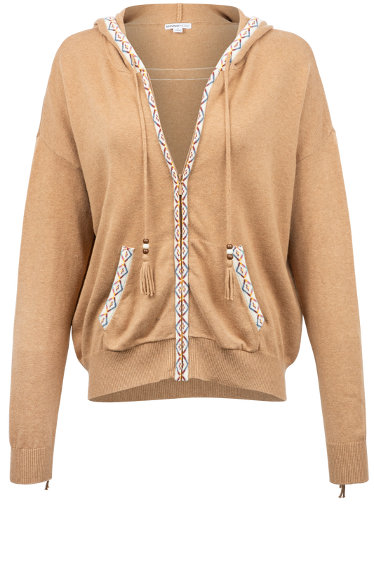 Minnie Rose Fringe Hoodie Cardigan