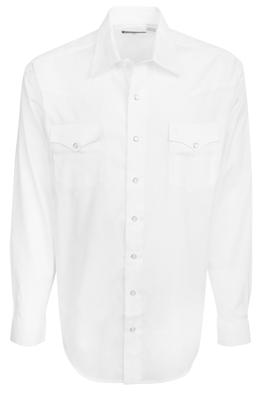 Stetson Men's Snap Button Down Shirt - Oxford White