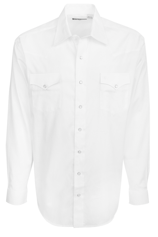 Stetson Men's Snap Button Down Shirt - Oxford White