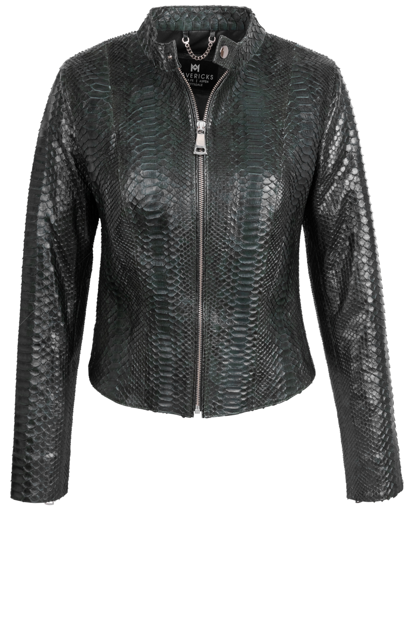 Maverick's Dark Green Python Jacket