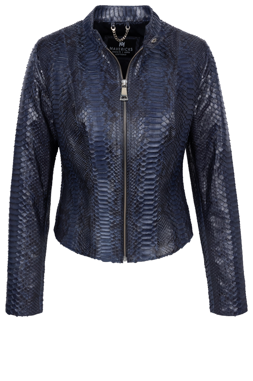 Maverick's Dark Blue Python Jacket