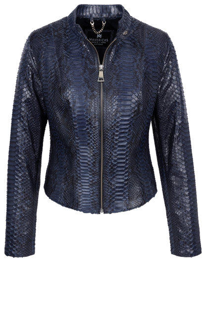 Maverick's Dark Blue Python Jacket