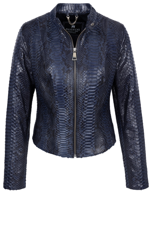 Maverick's Dark Blue Python Jacket