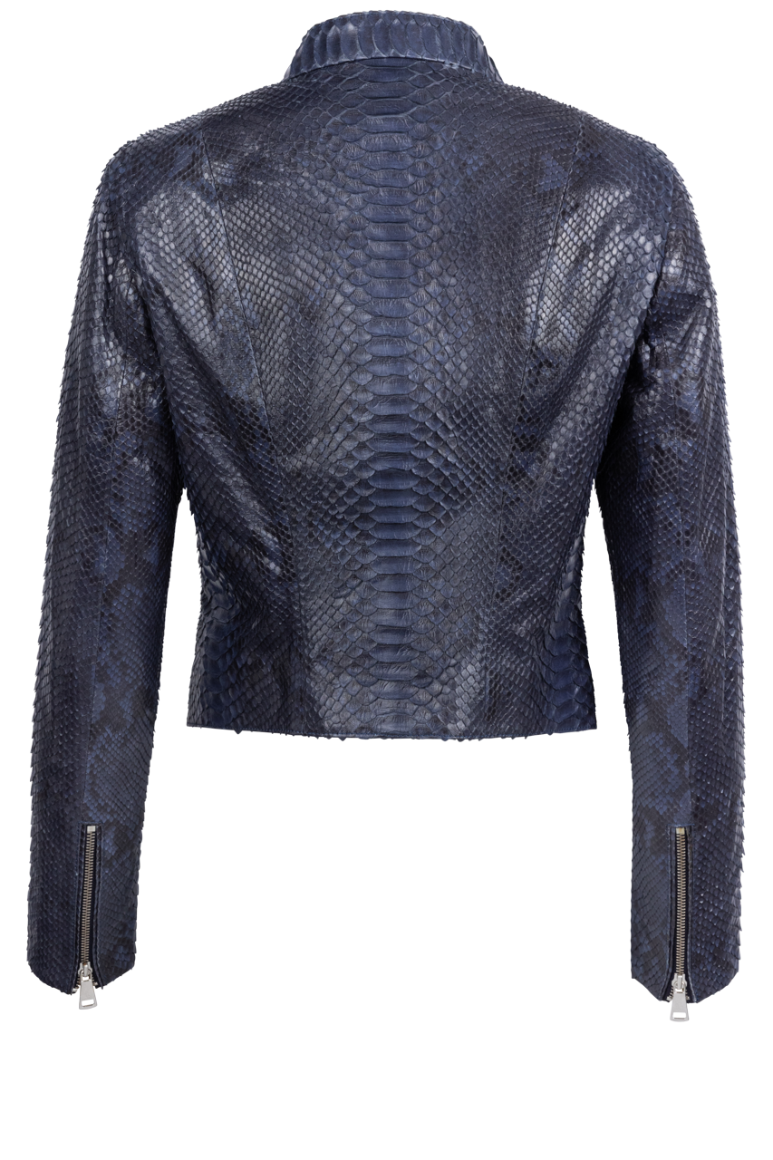 Maverick's Dark Blue Python Jacket