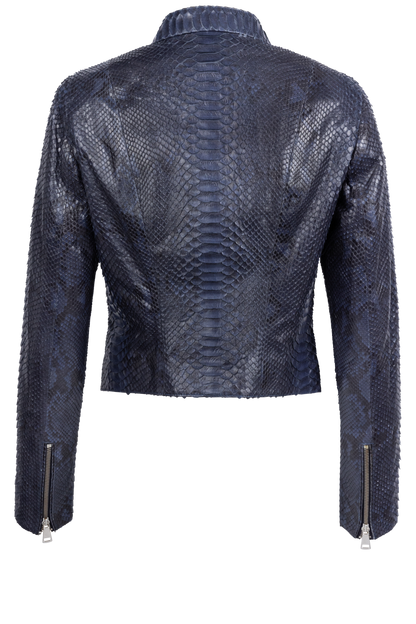 Maverick's Dark Blue Python Jacket