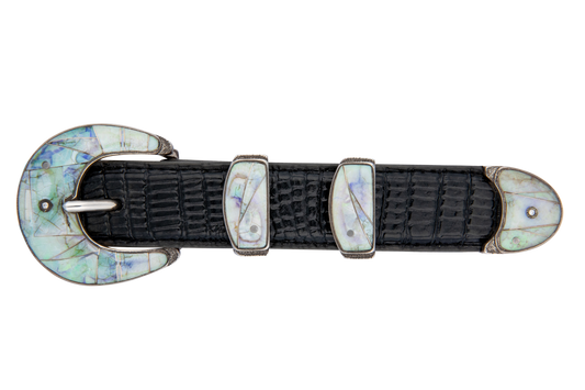 Maverick Sterling Opal Buckle Set