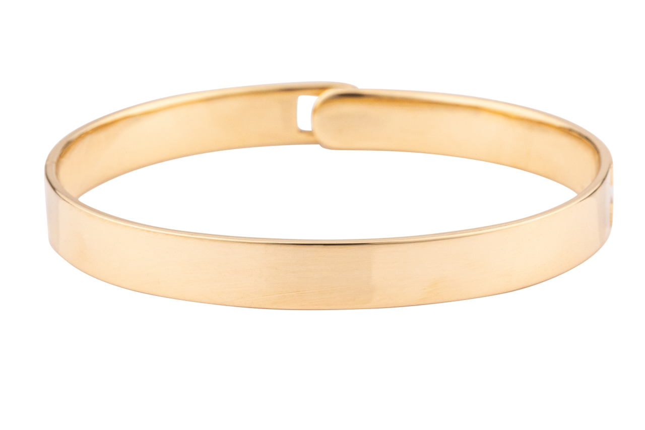 Diamond and Black Enamel Bangle