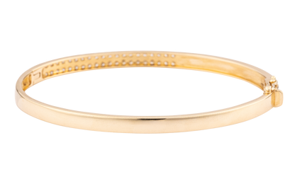 Diamond and White Enamel Bangle