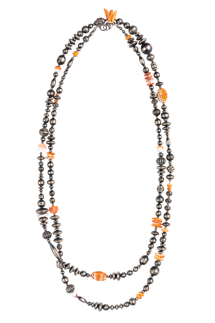 Navajo Pearl and Spiney Oyster Necklace