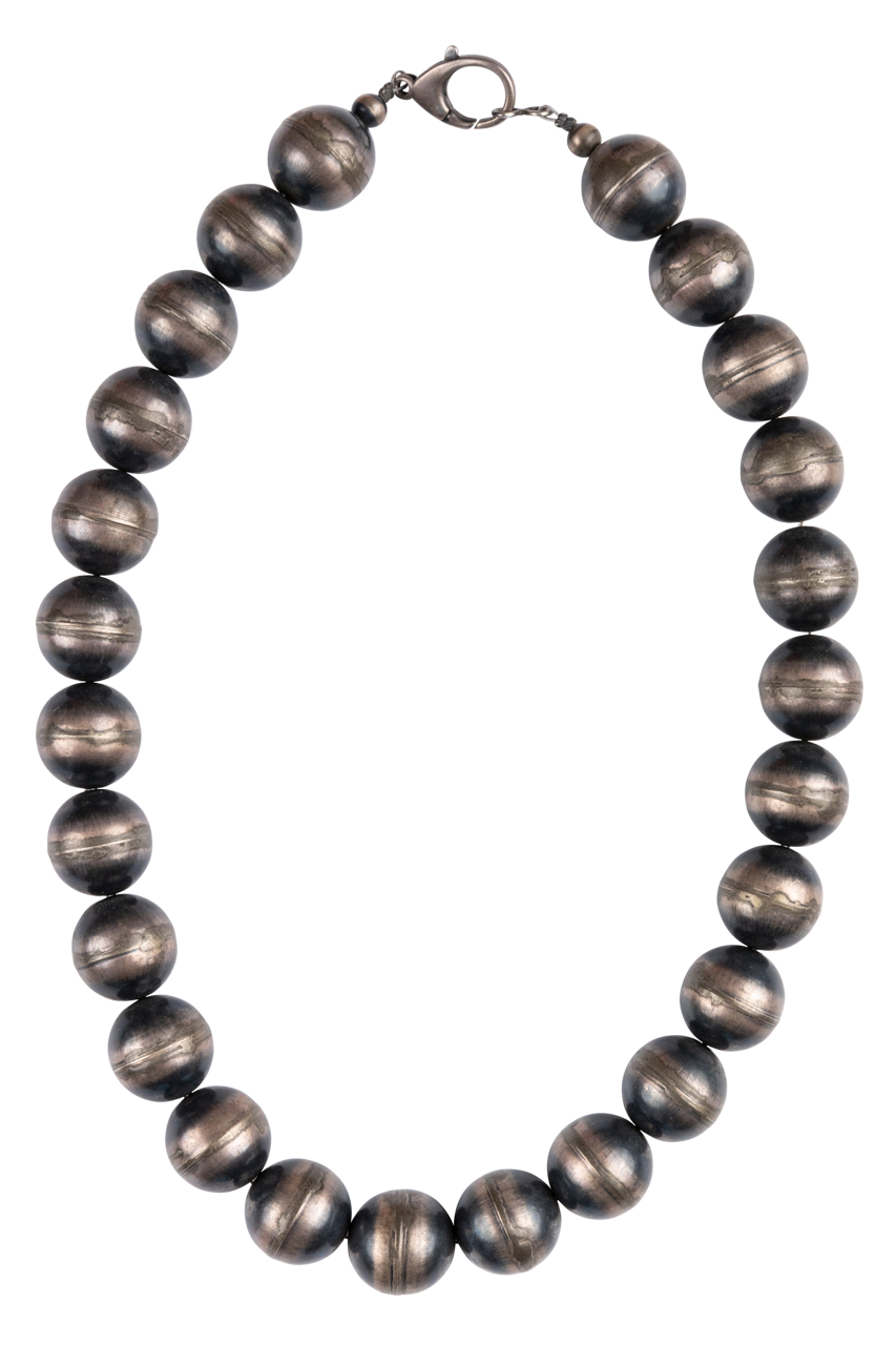 Large Silver Navajo Pearl Necklace