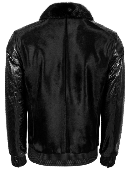 Pinto Ranch Black Python Bomber Jacket