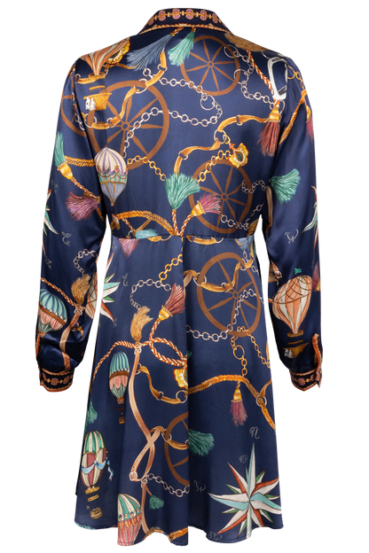 Hale Bob Lacey Charmeuse Dress