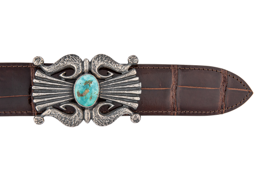 Turquoise Lyre Western Buckle