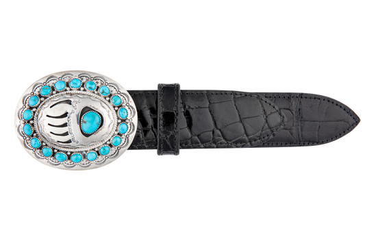 Turquoise Stone Bear Paw Belt Buckle