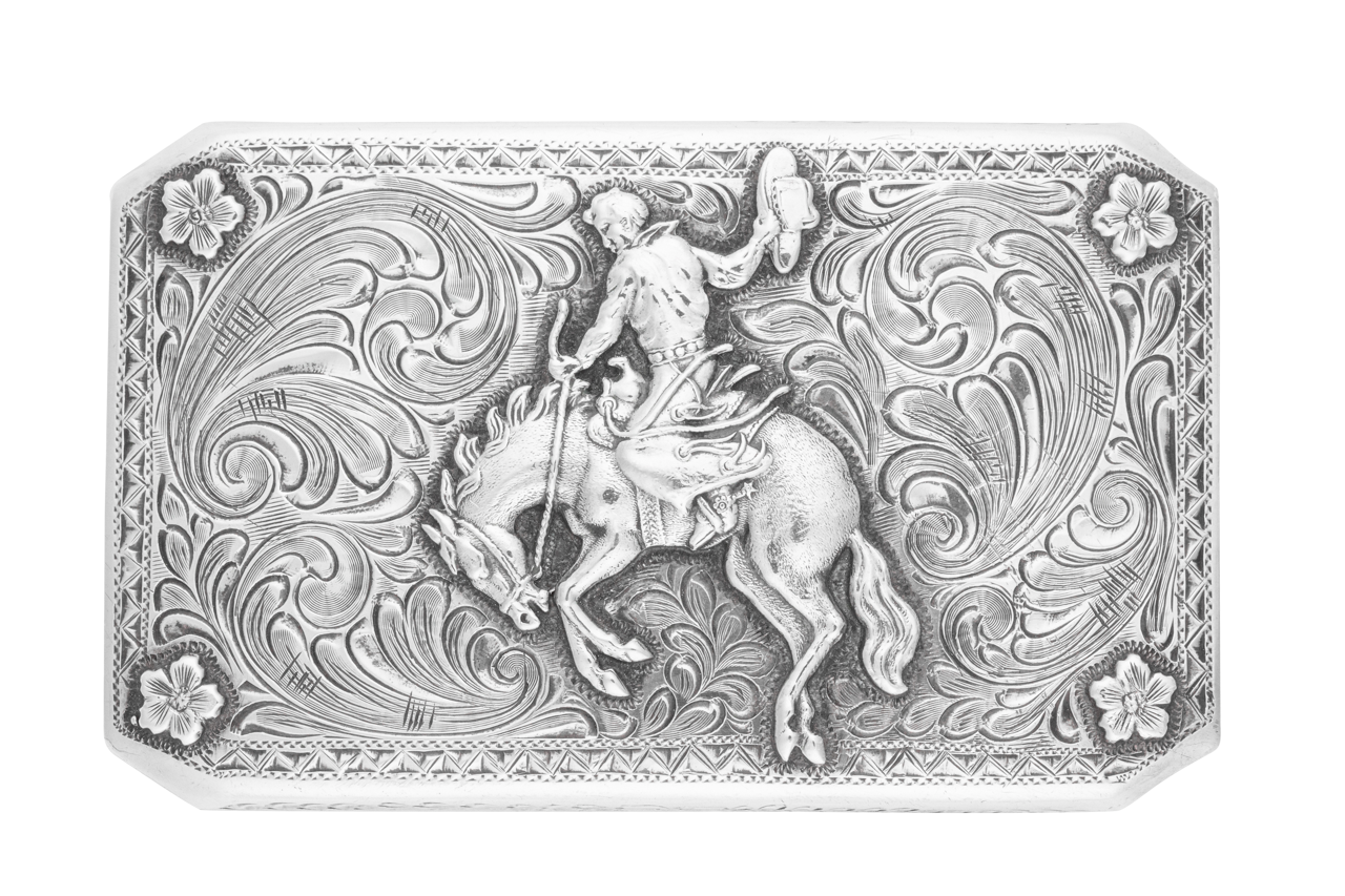Bohlin Bucking Horse & Flower Belt Buckle