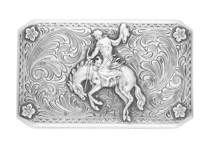 Bohlin Bucking Horse & Flower Belt Buckle