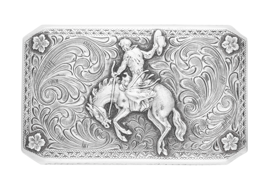 Bohlin Bucking Horse & Flower Belt Buckle