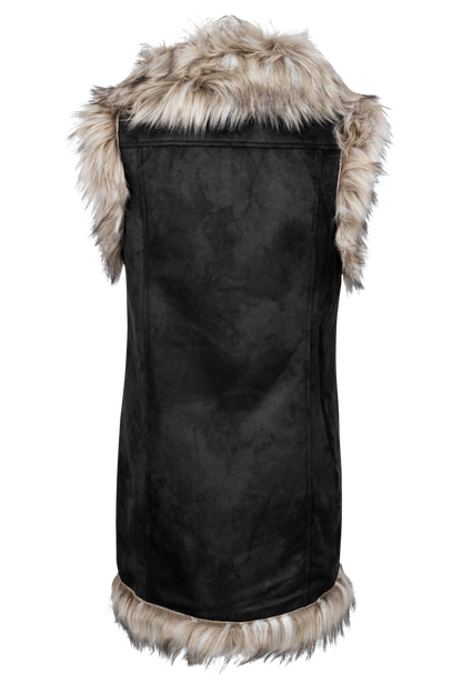 Tasha Polizzi Black Faux Suede and Fur Vest