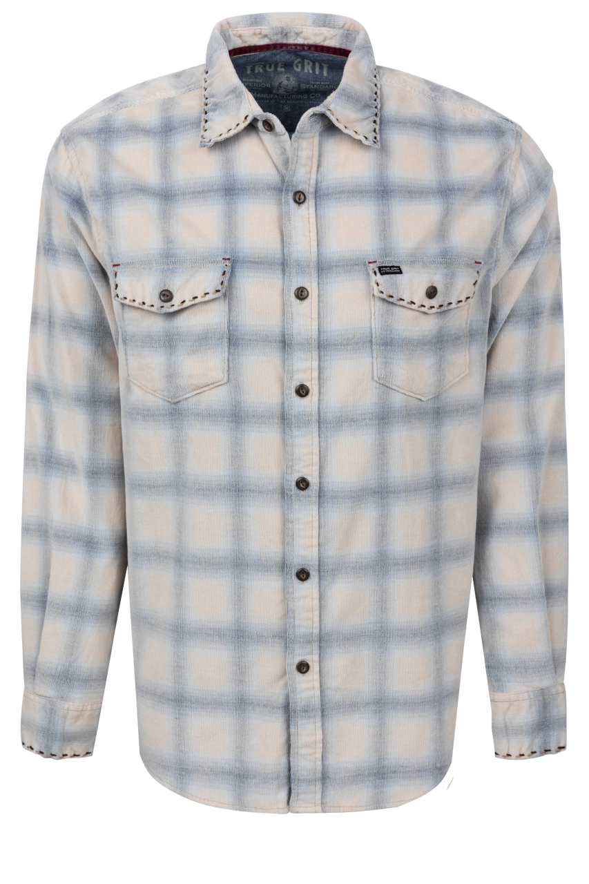 TTrue Grit Button-Front Shirt - Blue Plaid