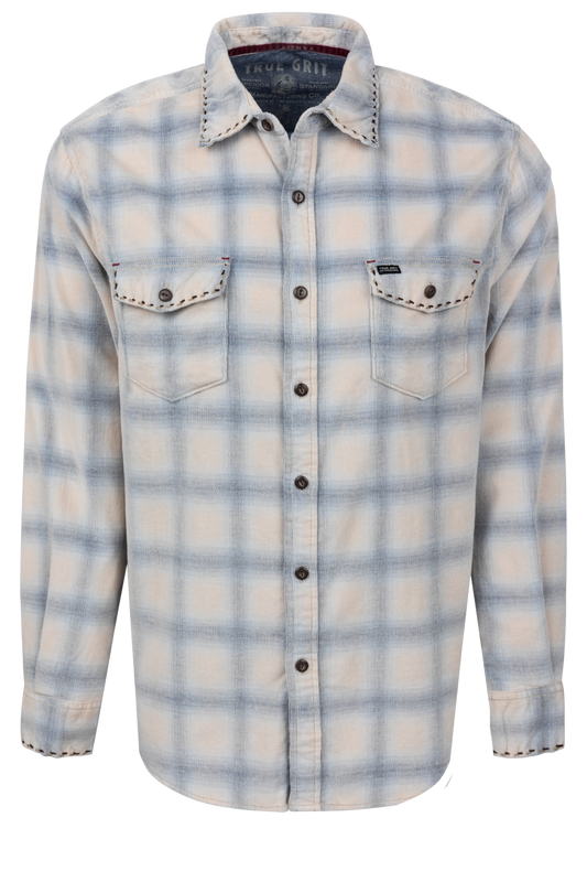 TTrue Grit Button-Front Shirt - Blue Plaid