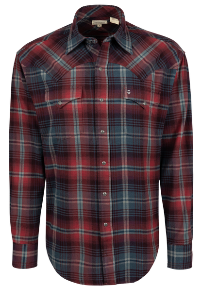 Stetson Men's Brushed Flannel Snap Front Shirt - Red
