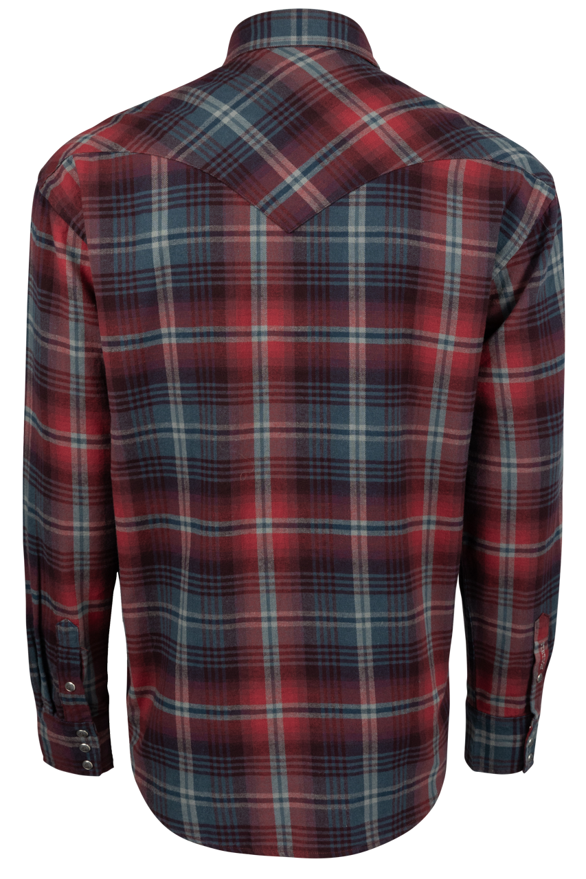Stetson Men's Brushed Flannel Snap Front Shirt - Red