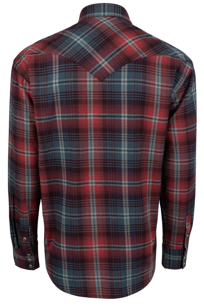 Stetson Men's Brushed Flannel Snap Front Shirt - Red