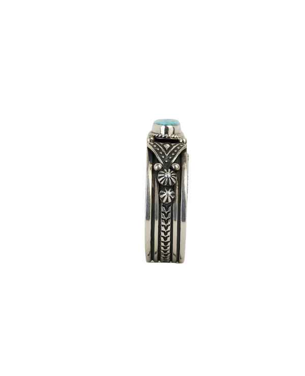 Sterling Silver Kingman Turquoise Cuff by A. Jake
