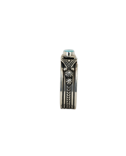 Sterling Silver Kingman Turquoise Cuff by A. Jake