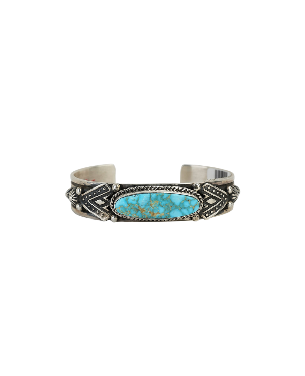 Sterling Silver Kingman Turquoise Cuff by A. Jake