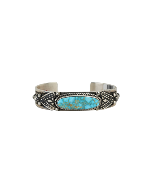Sterling Silver Kingman Turquoise Cuff by A. Jake