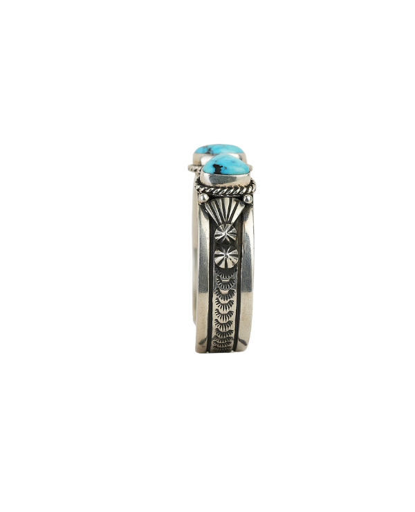 Sterling Silver Kingman Turquoise Cuff by J Nelson