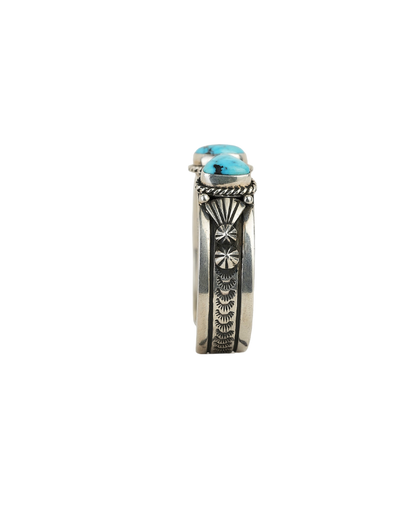Sterling Silver Kingman Turquoise Cuff by J Nelson