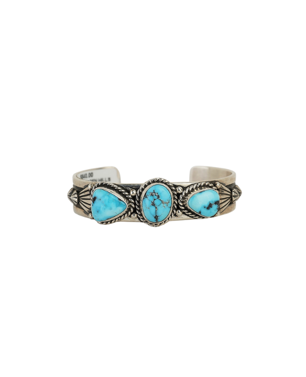 Sterling Silver Kingman Turquoise Cuff by J Nelson