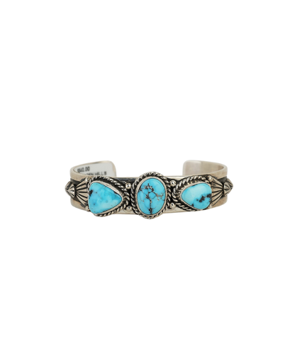 Sterling Silver Kingman Turquoise Cuff by J Nelson
