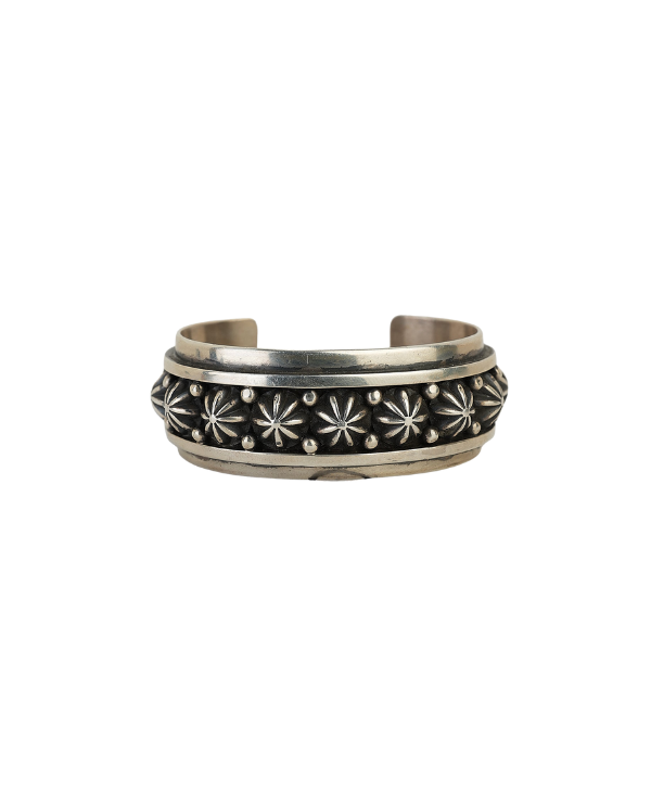 Chunky Engraved Silver Star Bracelet