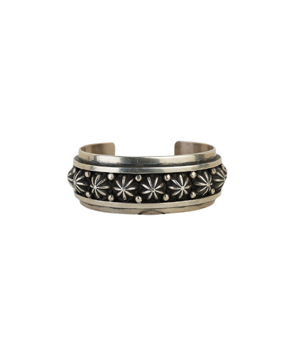 Chunky Engraved Silver Star Bracelet