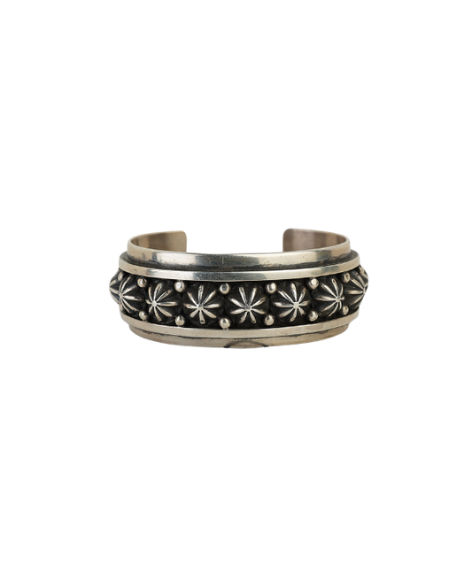 Chunky Engraved Silver Star Bracelet