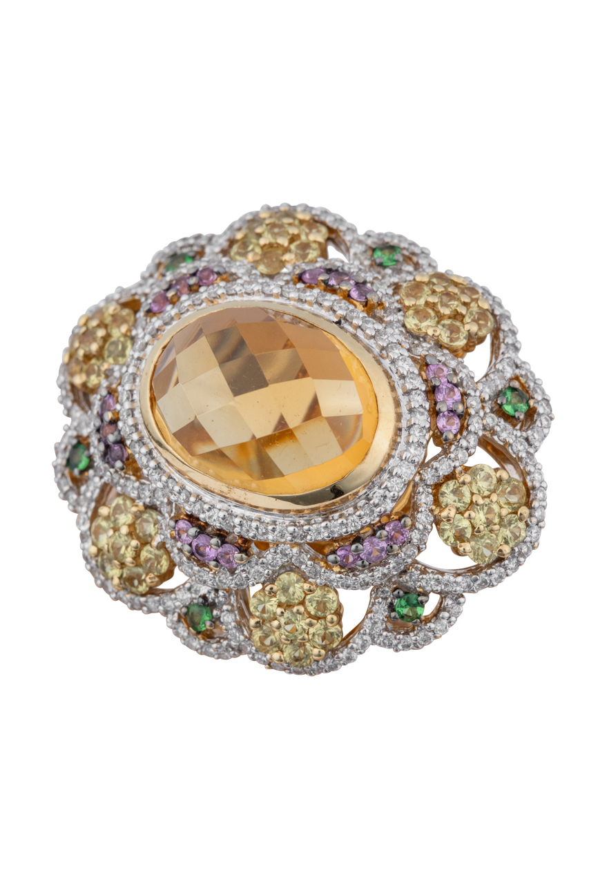 Yellow & Multi Gemstone Statement Ring
