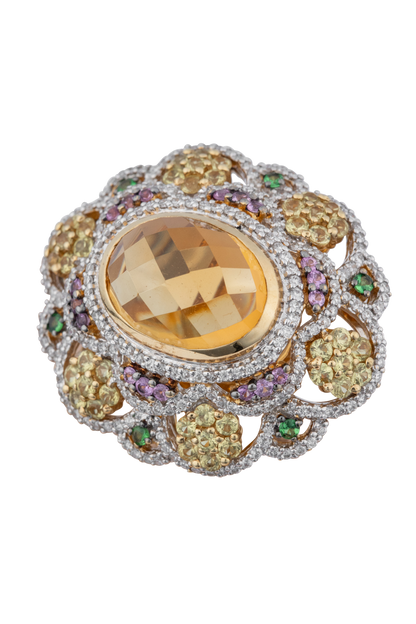 Yellow & Multi Gemstone Statement Ring
