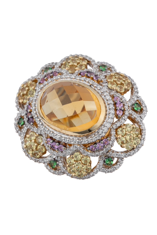Yellow & Multi Gemstone Statement Ring