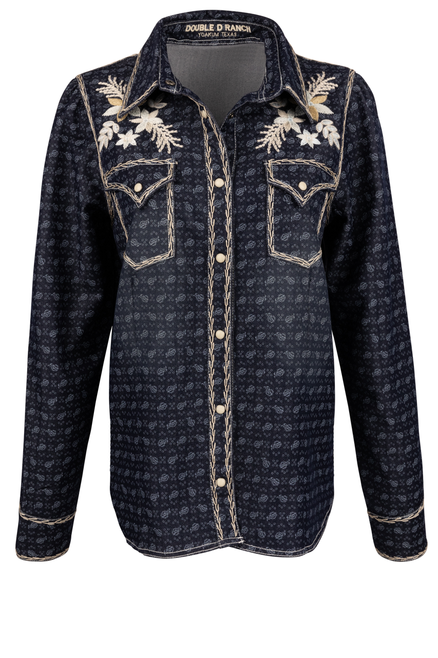 Double D Ranch Western Sacking Cloth Blouse | Pinto Ranch