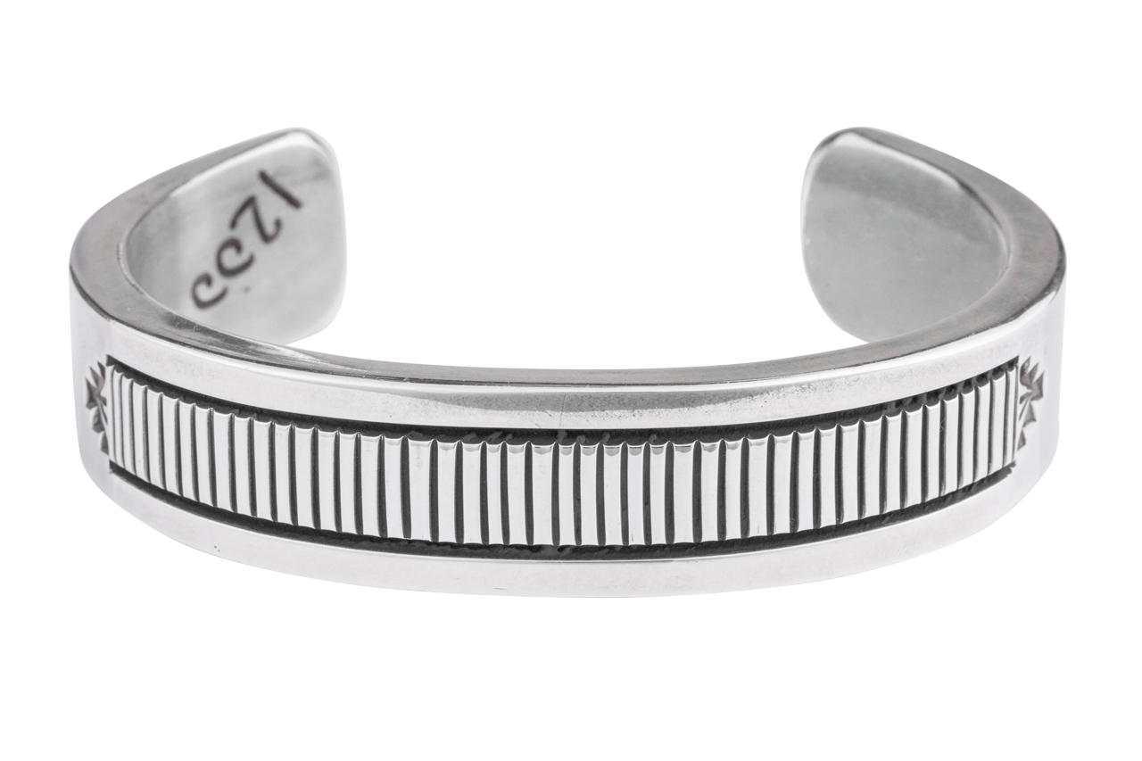 Dual Stamp Sterling Silver Cuff Bracelet
