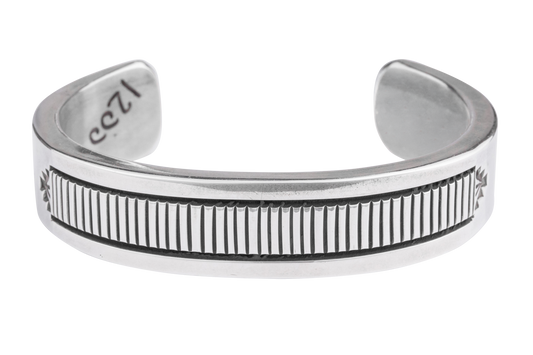 Dual Stamp Sterling Silver Cuff Bracelet