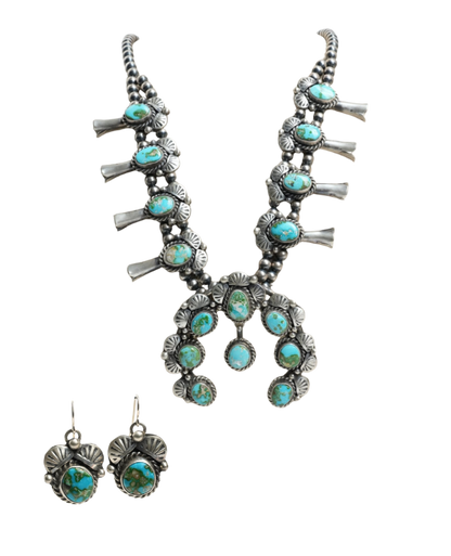 Turquoise Squash Blossom Necklace Set