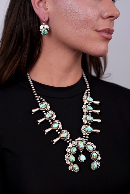 Turquoise Squash Blossom Necklace Set