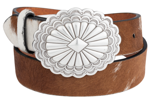 Stetson Women's Hair-On-Hide Southwestern Buckle Belt