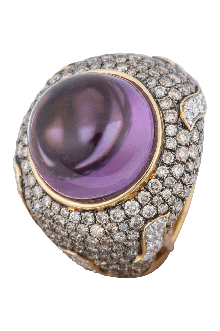 Amethyst & Diamond Statement Ring