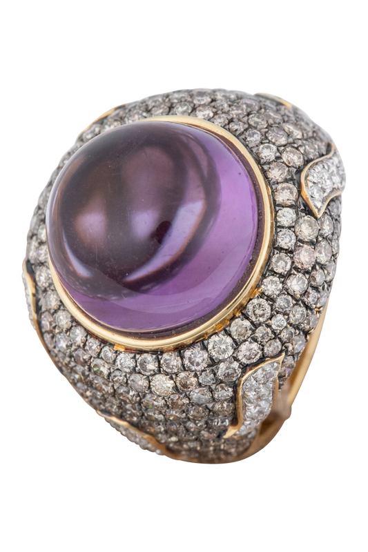 Amethyst & Diamond Statement Ring